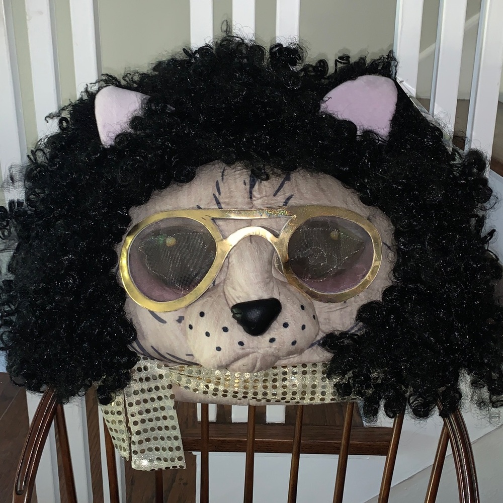 Kool Kitty NWT Halloween Costume Mask, See Through Mesh Glasses, Velcro Closure